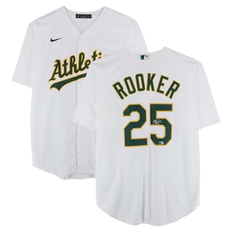 Brent Rooker Athletics Autographed White Nike Replica Jersey