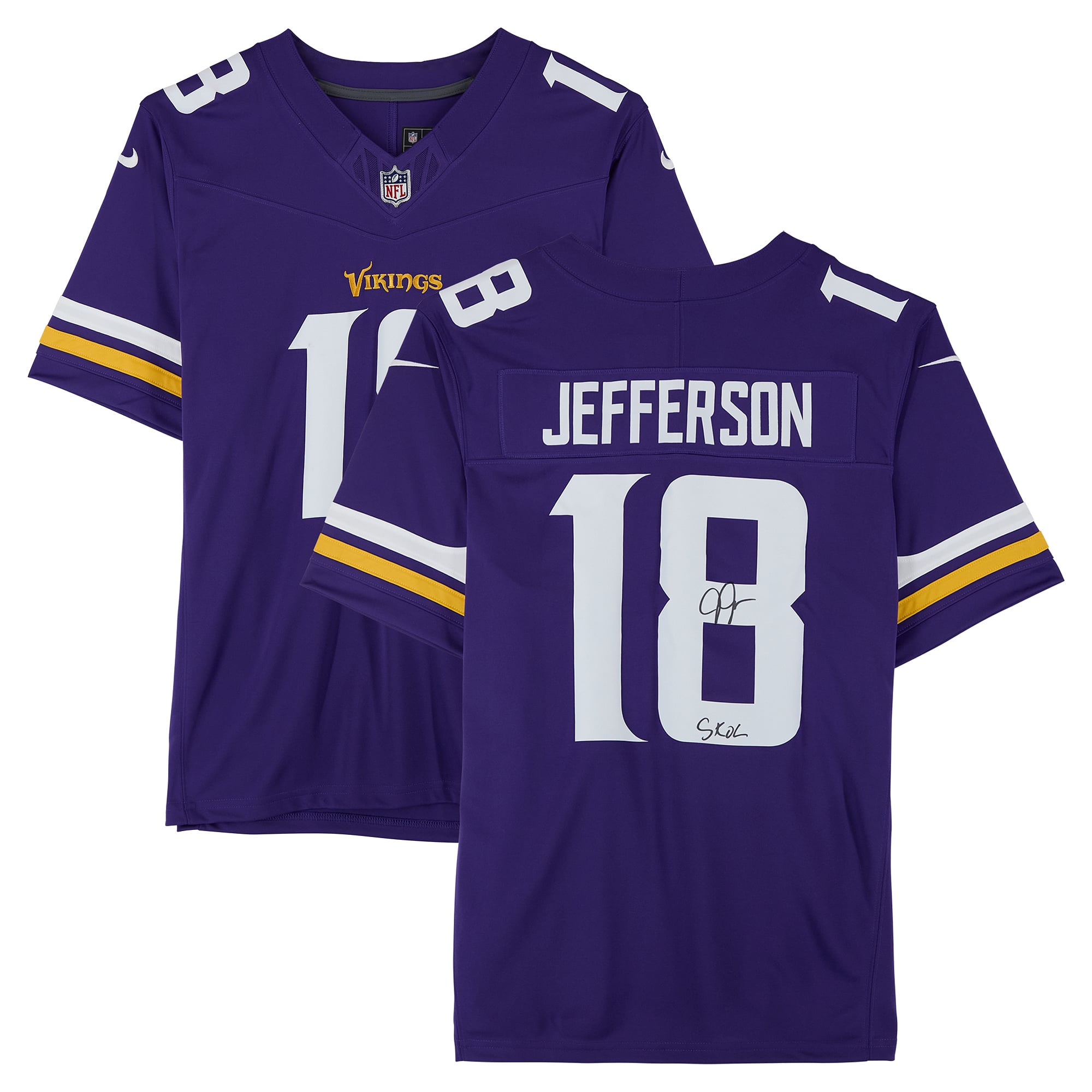 Justin Jefferson Minnesota Vikings Autographed Nike Purple Limited Jersey with "SKOL" Inscription
