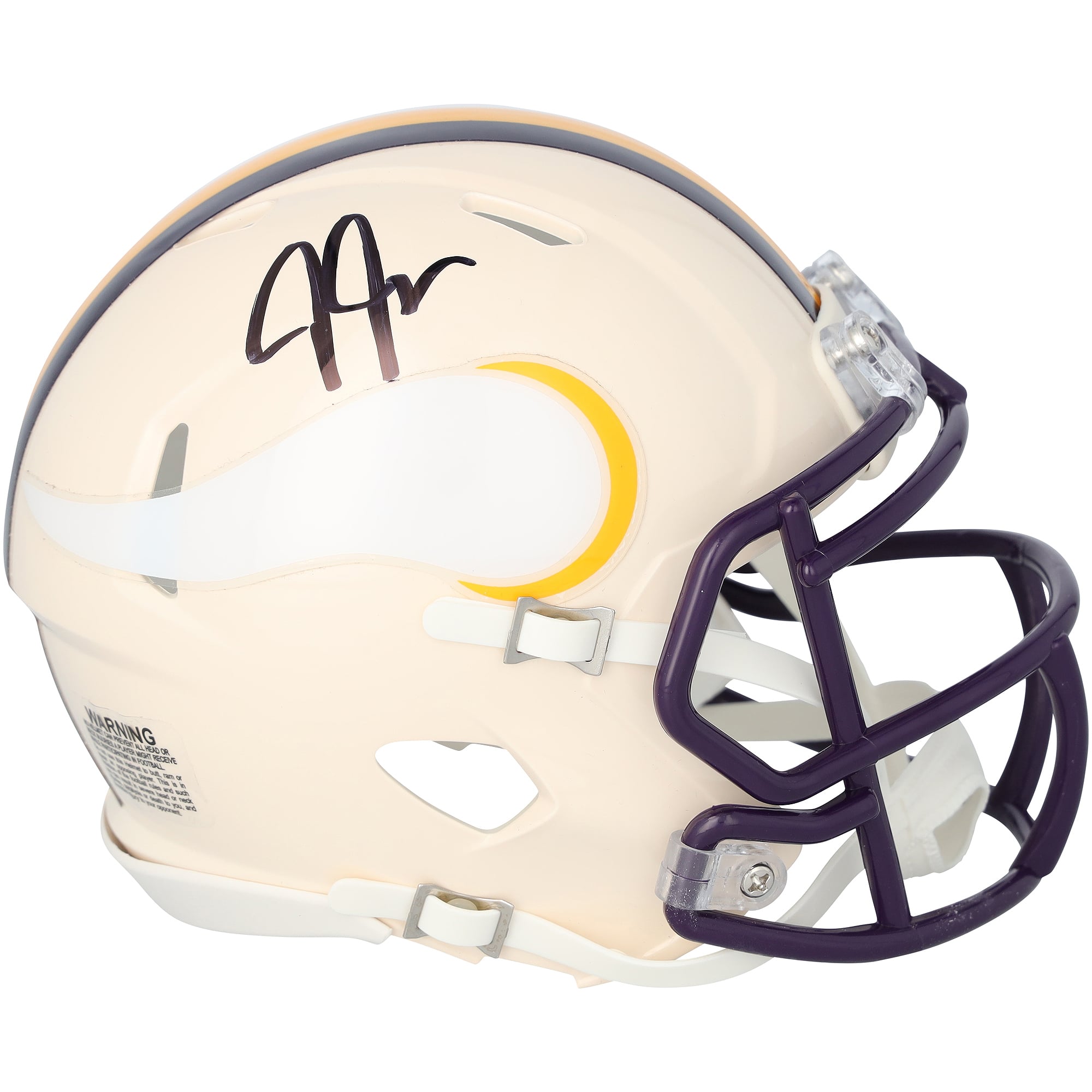Justin Jefferson Minnesota Vikings Autographed Riddell Retro Speed Mini Helmet