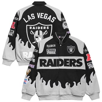 Men's Chalk Line Black Las Vegas Raiders Premium Racing Full-Snap Jacket
