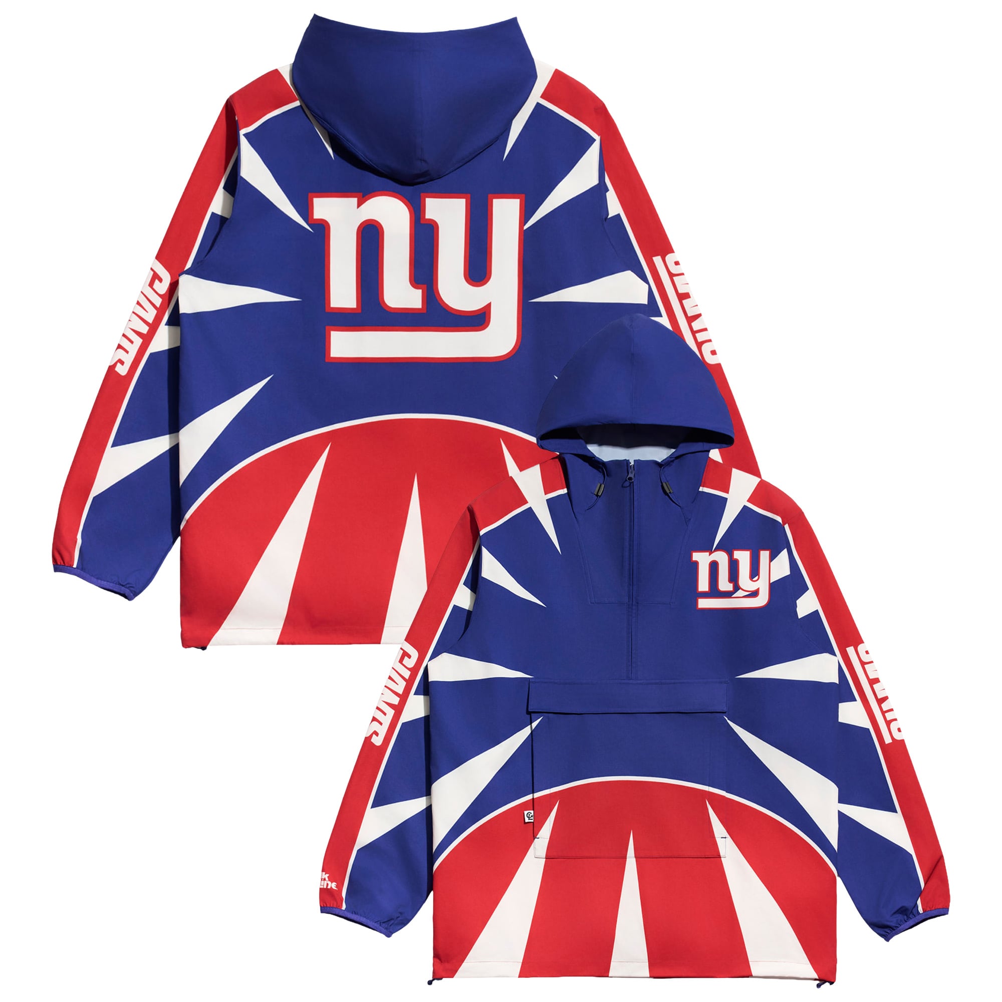 Men’s Chalk Line Blue New York Giants Spike Anorak Half-Zip Jacket