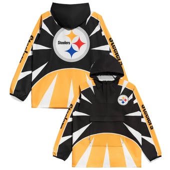 Men's Chalk Line Black Pittsburgh Steelers Spike Anorak Half-Zip Jacket