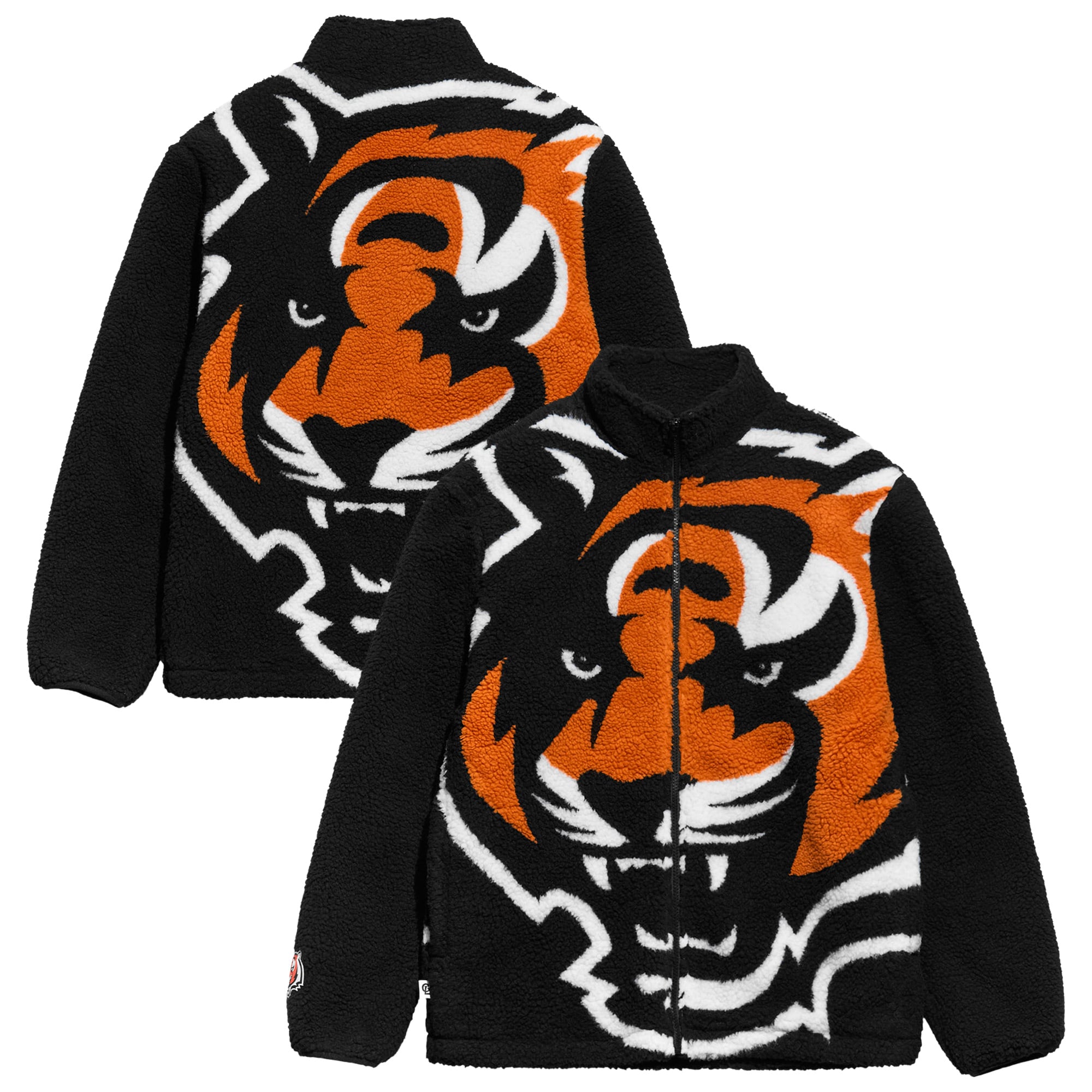 Men’s Chalk Line Black Cincinnati Bengals Big Logo Full-Zip Sherpa Jacket Men’s Chalk Line Black Cincinnati Bengals Big Logo Full-Zip Sherpa Jacket