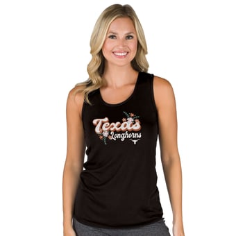 Women's Concepts Sport Black Texas Longhorns Marathon Racerback Tank Top