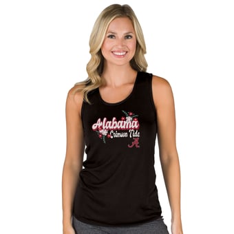 Women's Concepts Sport Black Alabama Crimson Tide Marathon Racerback Tank Top