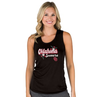 Women's Concepts Sport Black Oklahoma Sooners Marathon Racerback Tank Top