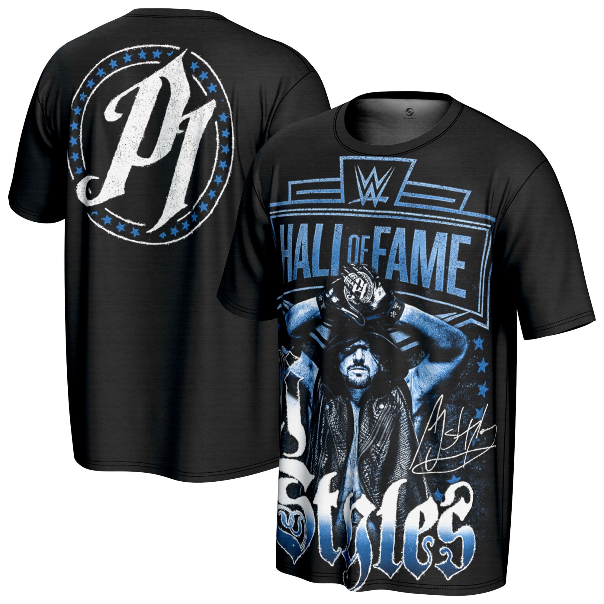 Men's ProSphere Black AJ Styles WWE Hall of Fame T-Shirt