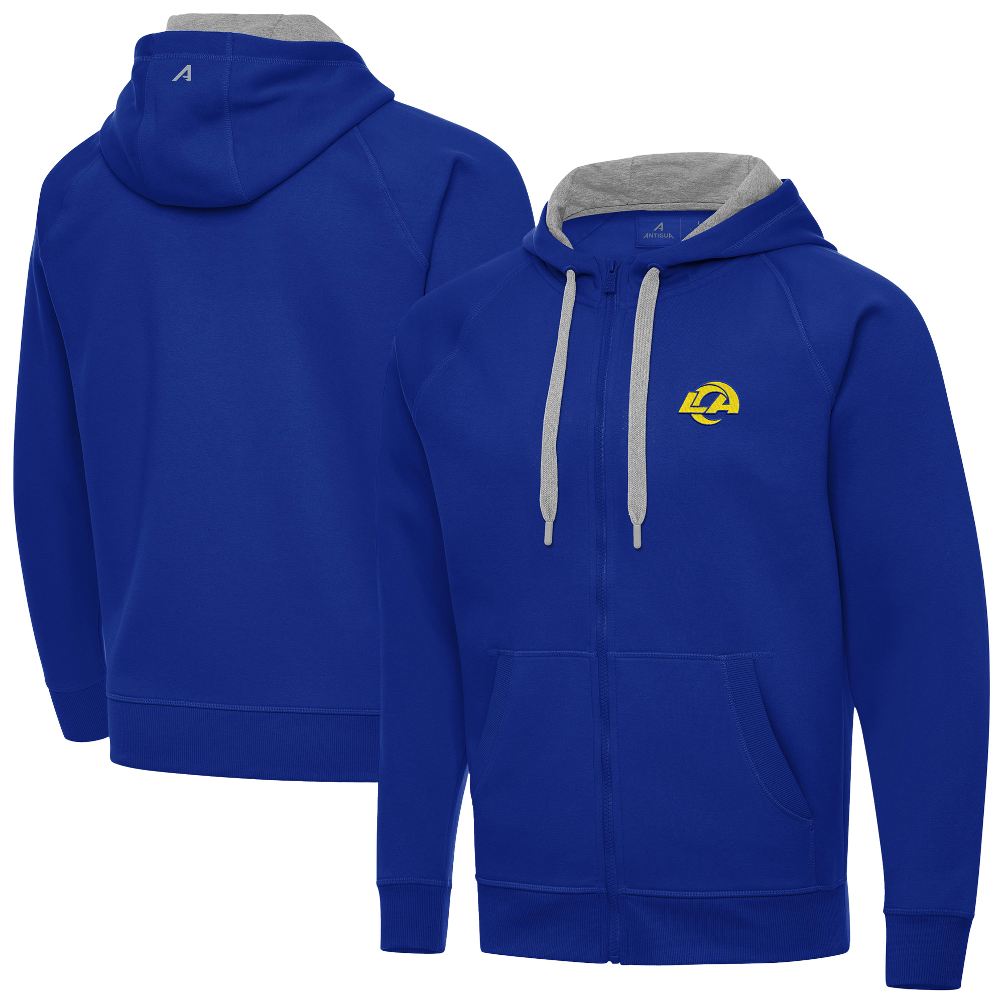 Men's Antigua Royal Los Angeles Rams Victory Full-Zip Hoodie