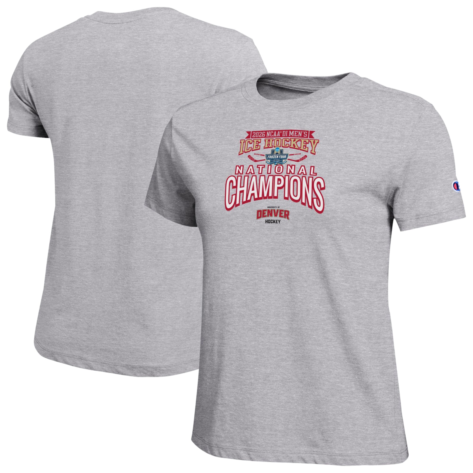 Women's Champion Gray Denver Pioneers 2026 NCAA Frozen Four Men's Ice Hockey National Champions T-Shirt