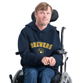 Men's G-III Sports by Carl Banks Navy Milwaukee Brewers Adaptive Fan Favorite Fleece Hoodie