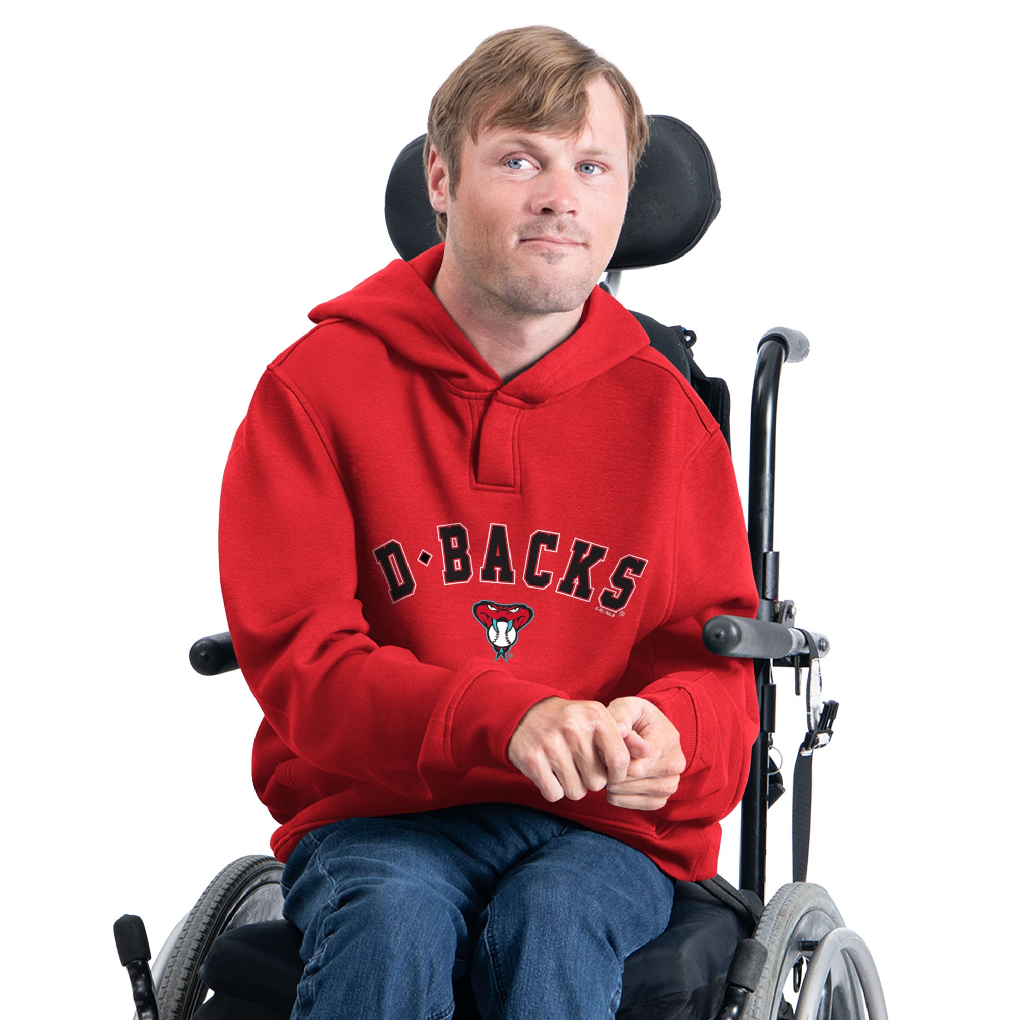 Men's G-III Sports by Carl Banks Red Arizona Diamondbacks Adaptive Fan Favorite Fleece Hoodie