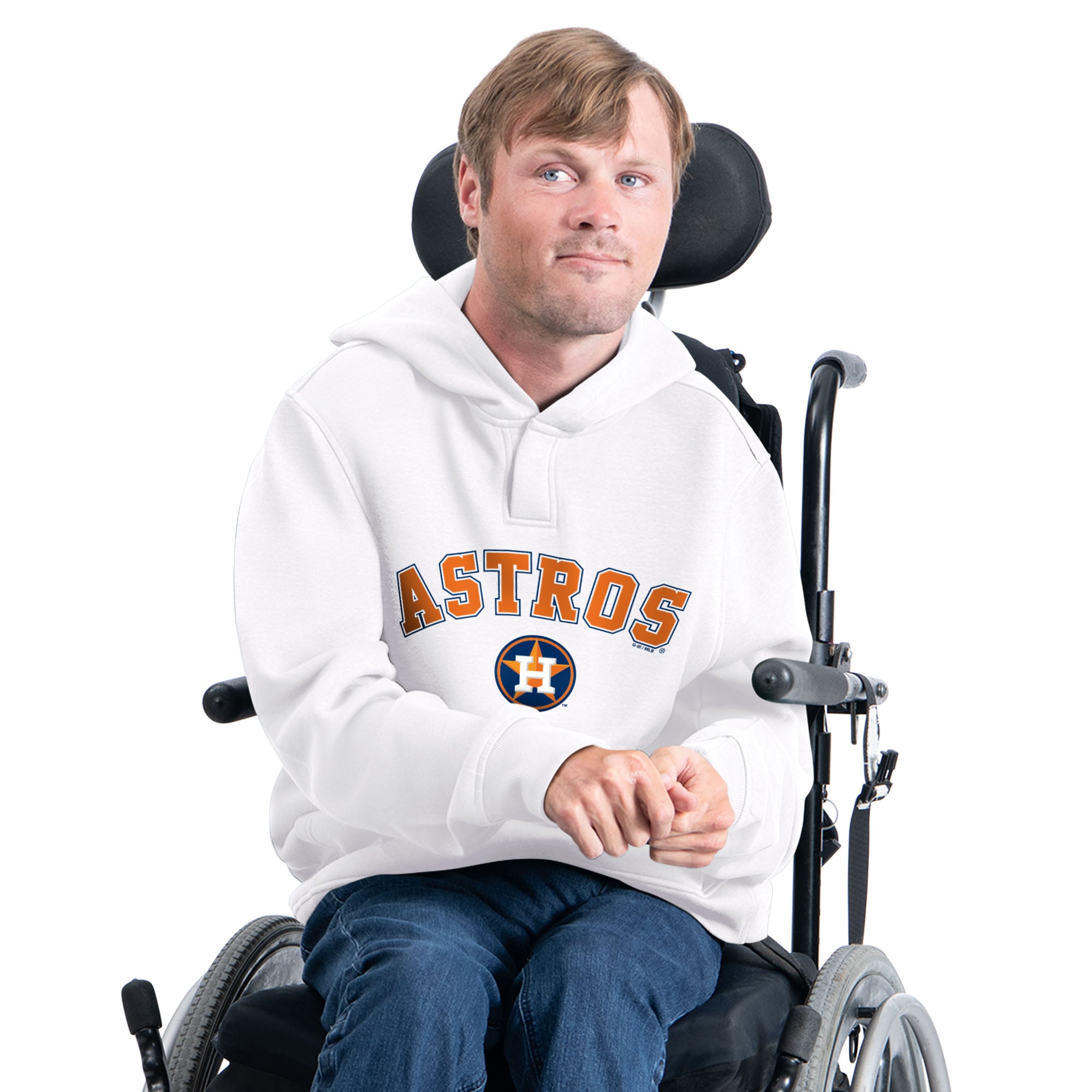 Men's G-III Sports by Carl Banks White Houston Astros Adaptive Fan Favorite Fleece Hoodie