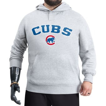 Men's G-III Sports by Carl Banks Gray Chicago Cubs Adaptive Fan Favorite Fleece Hoodie