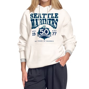 Women's Starter  Cream Seattle Mariners Milestone Star Anniversary Fleece Hoodie