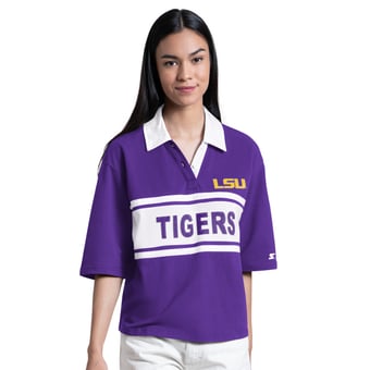 Women's Starter Purple LSU Tigers Outfielder Polo