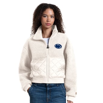 Women's Starter White Penn State Nittany Lions Journeyman Sherpa Full-Zip Jacket