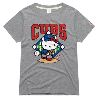 Women's Homage  Gray Chicago Cubs Hello Kitty x MLB Tri-Blend T-Shirt