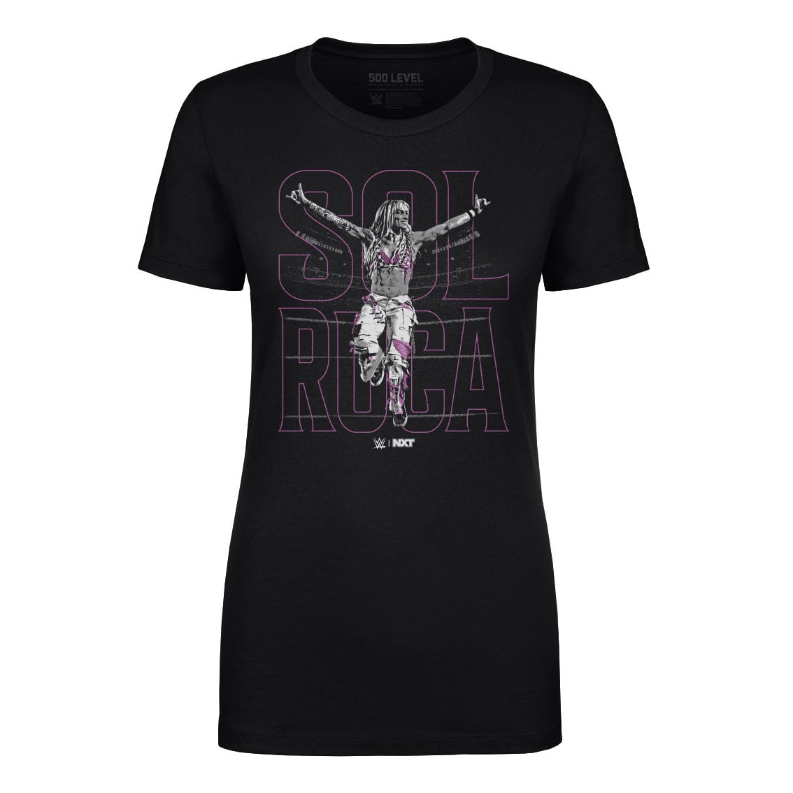Women's 500 Level Black Sol Ruca Name Outline T-Shirt