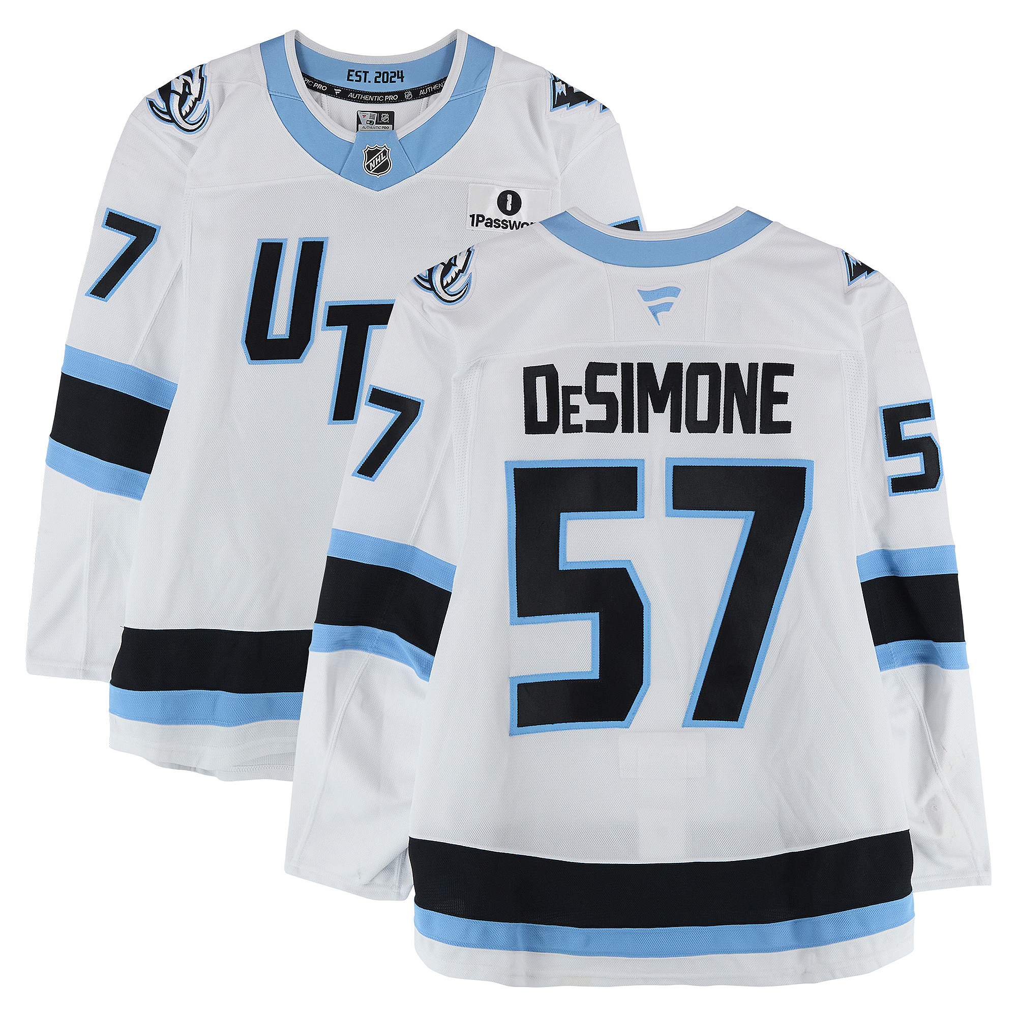 Nick DeSimone Utah Mammoth Game-Used #57 White Set 2 Jersey Worn During Games Played Between December 14, 2025 and March 28, 2026