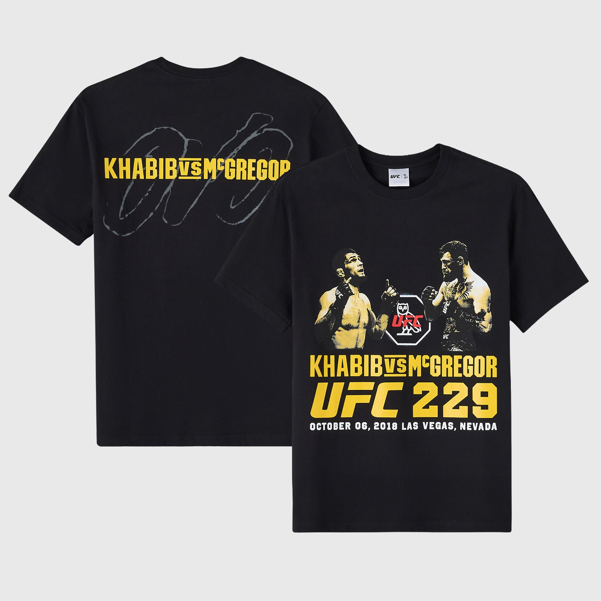 Men's OVO x UFC Black Khabib vs. McGregor Graphic T-Shirt
