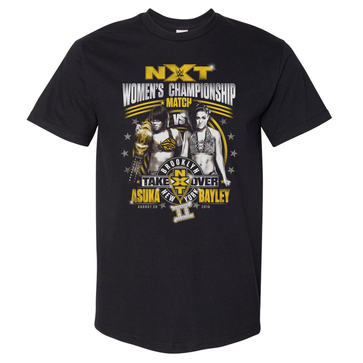 Men's 500 Level Black NXT TakeOver: New York II Asuka vs. Bayley Heavyweight T-Shirt