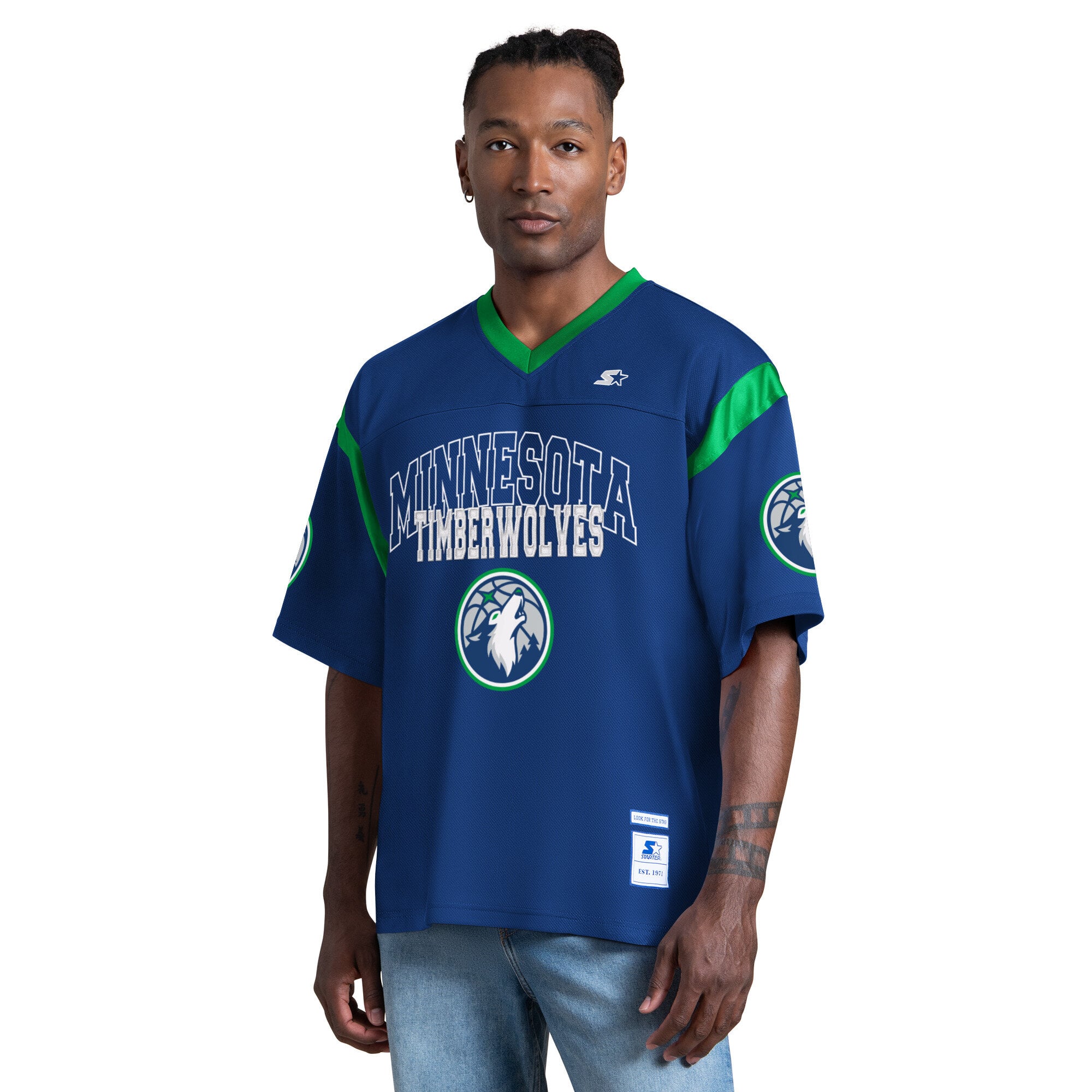 Starter Men's Blue Minnesota Timberwolves Game Day V-Neck T-Shirt - Blue, Blue