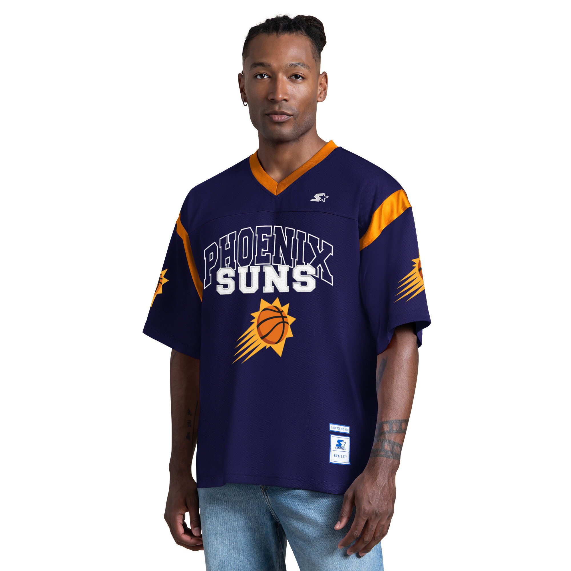 Men's Starter Purple Phoenix Suns Game Day V-Neck T-Shirt