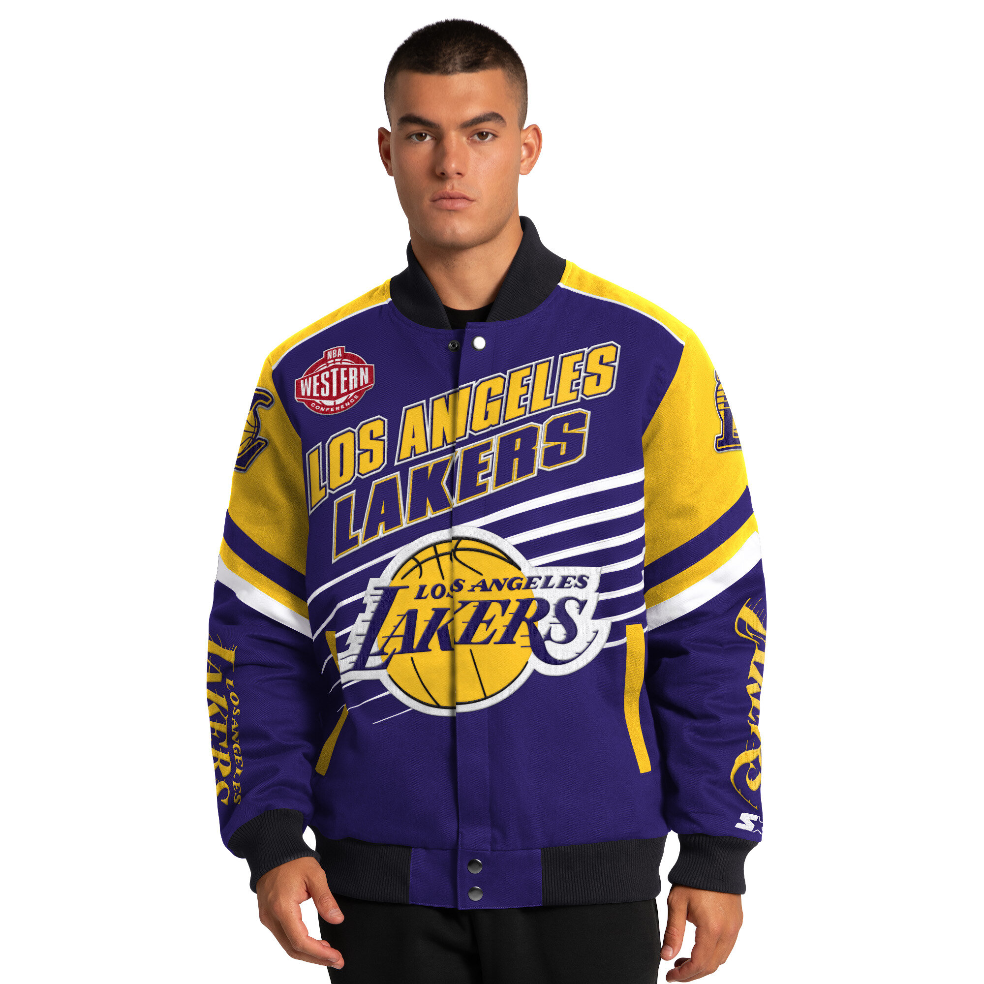 Men's Starter  Purple Los Angeles Lakers Role Player Varsity Full-Snap Jacket