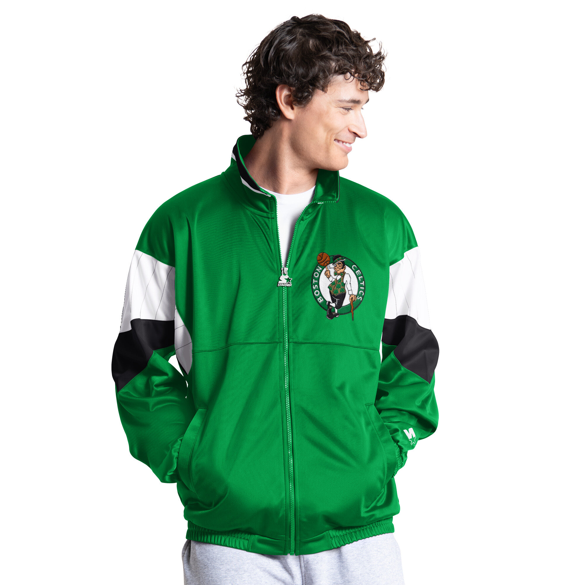 Men's Starter Kelly Green Boston Celtics Legacy Full-Zip Track Jacket