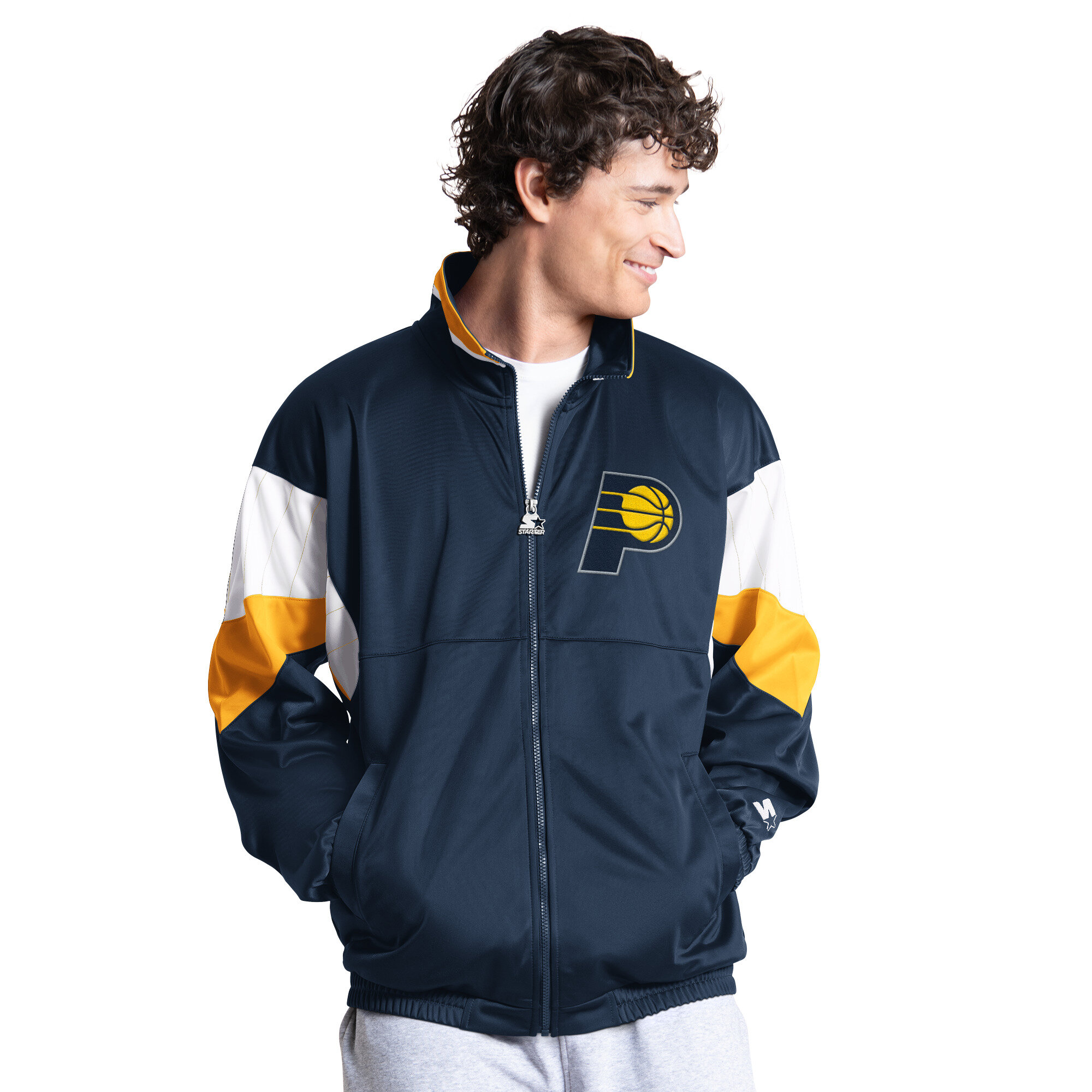 Men's Starter Navy Indiana Pacers Legacy Full-Zip Track Jacket