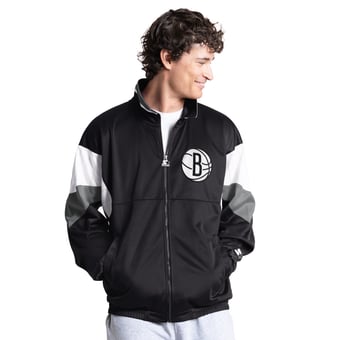 Men's Starter Black Brooklyn Nets Legacy Full-Zip Track Jacket