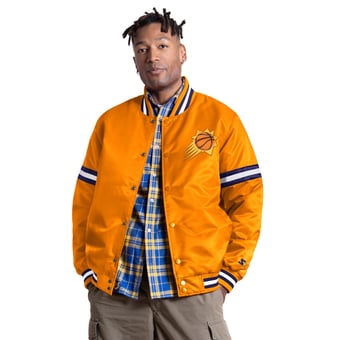 Men's Starter Orange Phoenix Suns Courtside II Varsity Full Snap Jacket