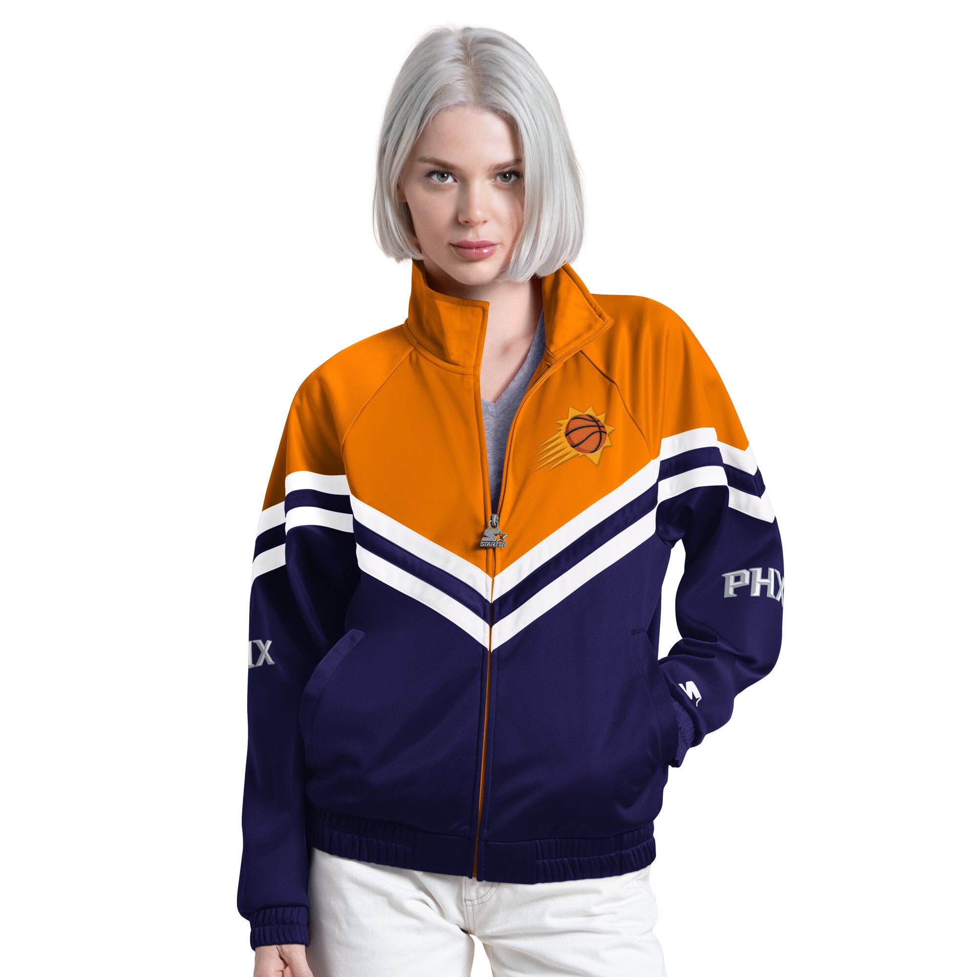 Women's Starter  Purple Phoenix Suns Fan Club Full-Zip Raglan Track Jacket