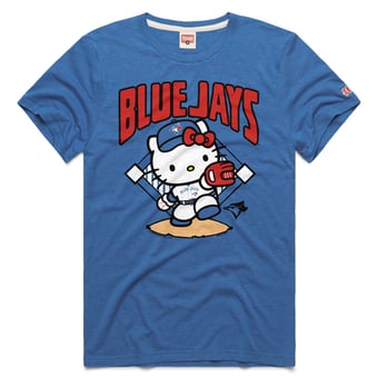 Unisex Homage  Royal Toronto Blue Jays Hello Kitty Tri-Blend T-Shirt