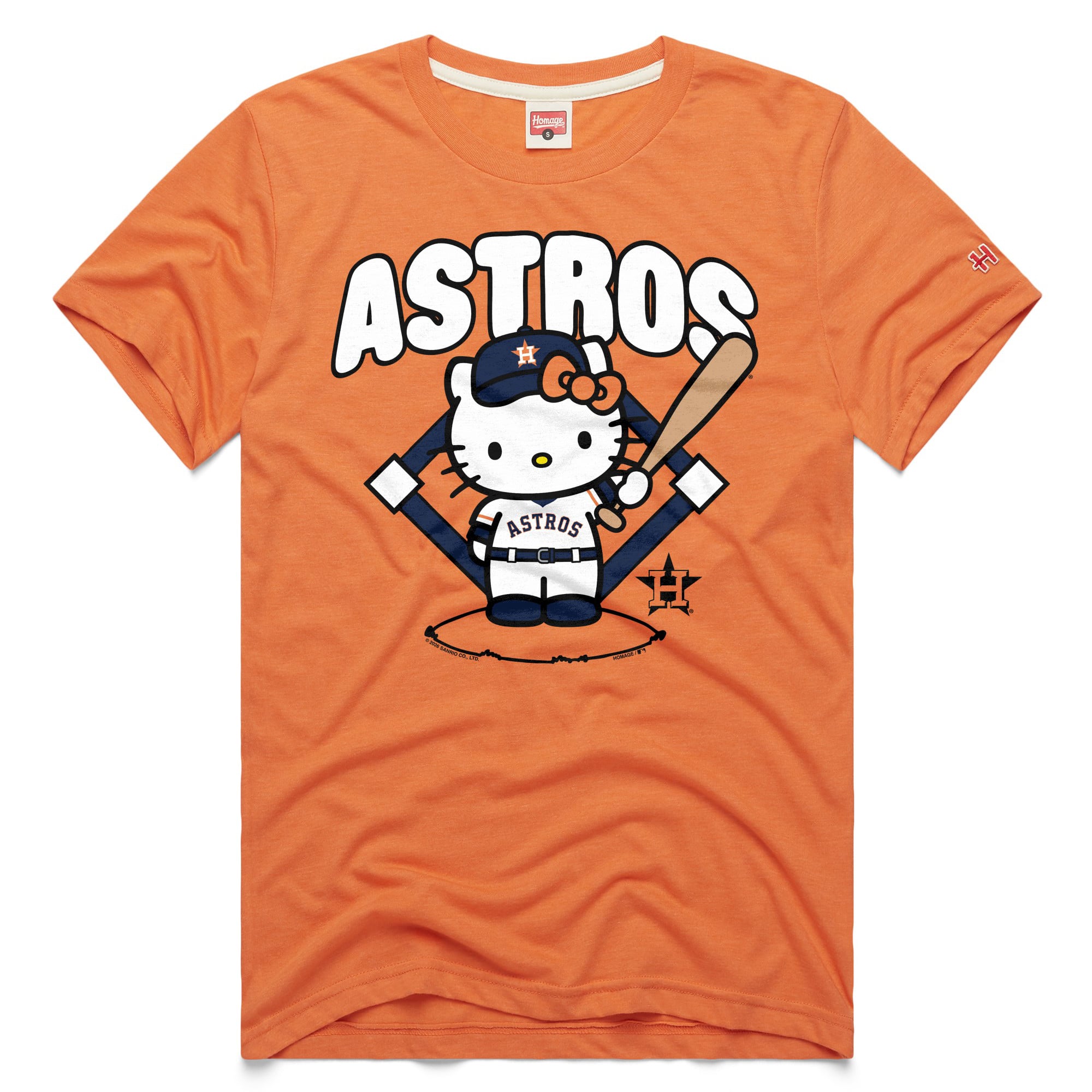 Unisex Homage Orange Houston Astros Hello Kitty Tri-Blend T-Shirt