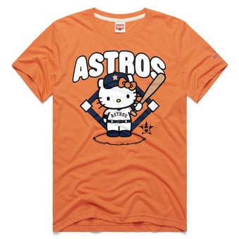 Unisex Homage  Orange Houston Astros Hello Kitty Tri-Blend T-Shirt