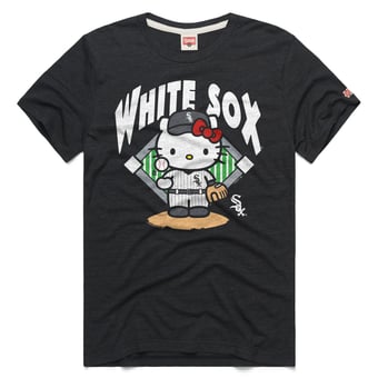 Unisex Homage  Charcoal Chicago White Sox Hello Kitty Tri-Blend T-Shirt