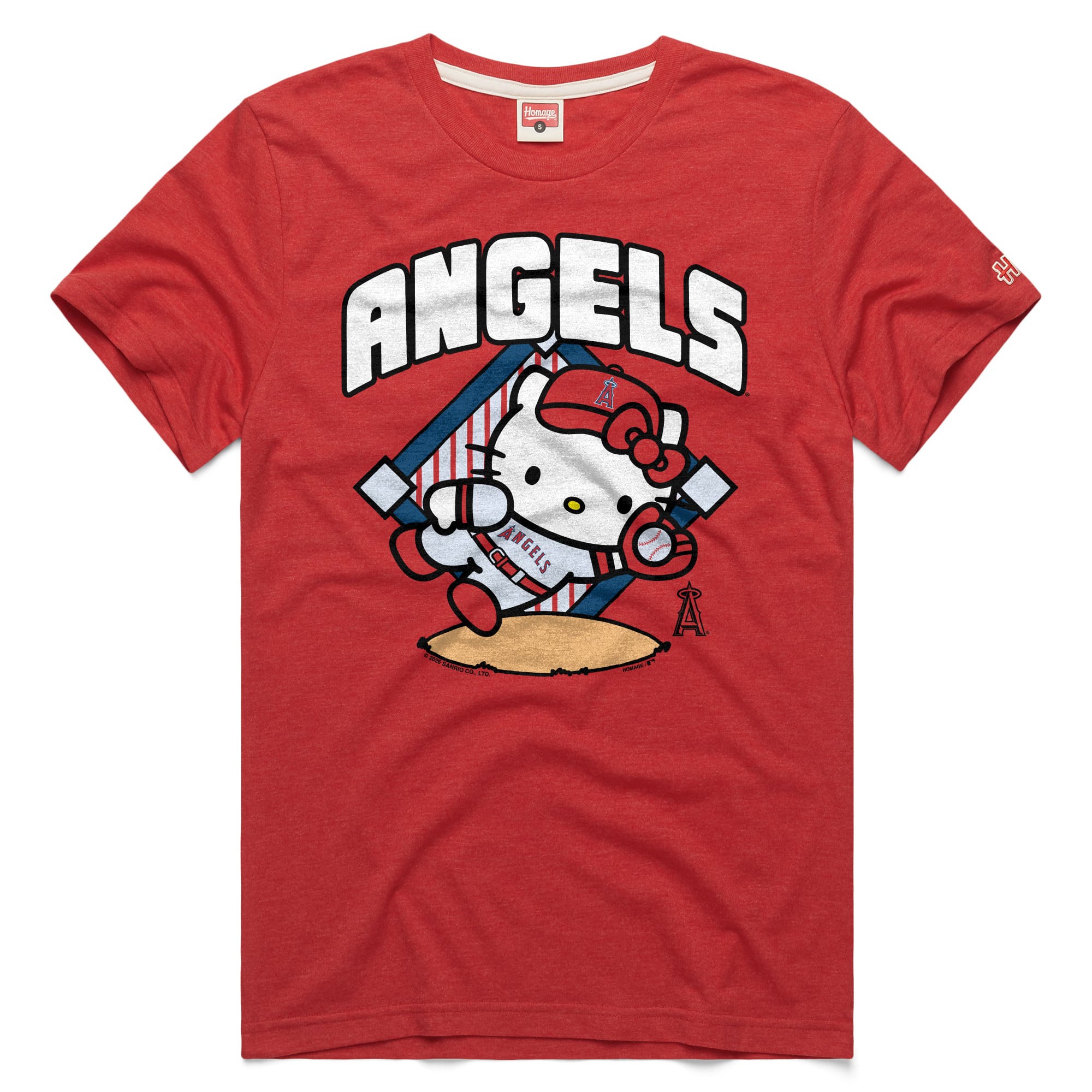 Unisex Homage  Red Los Angeles Angels Hello Kitty Tri-Blend T-Shirt