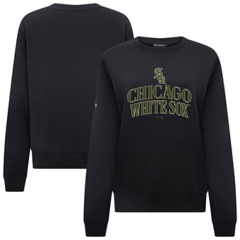 Women's Levelwear Black Chicago White Sox 2026 Armed Forces Day Yvette Stencil Art Tri-Blend Sweatshirt