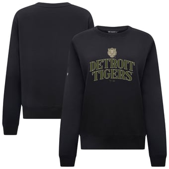 Women's Levelwear Black Detroit Tigers 2026 Armed Forces Day Yvette Stencil Art Tri-Blend Sweatshirt