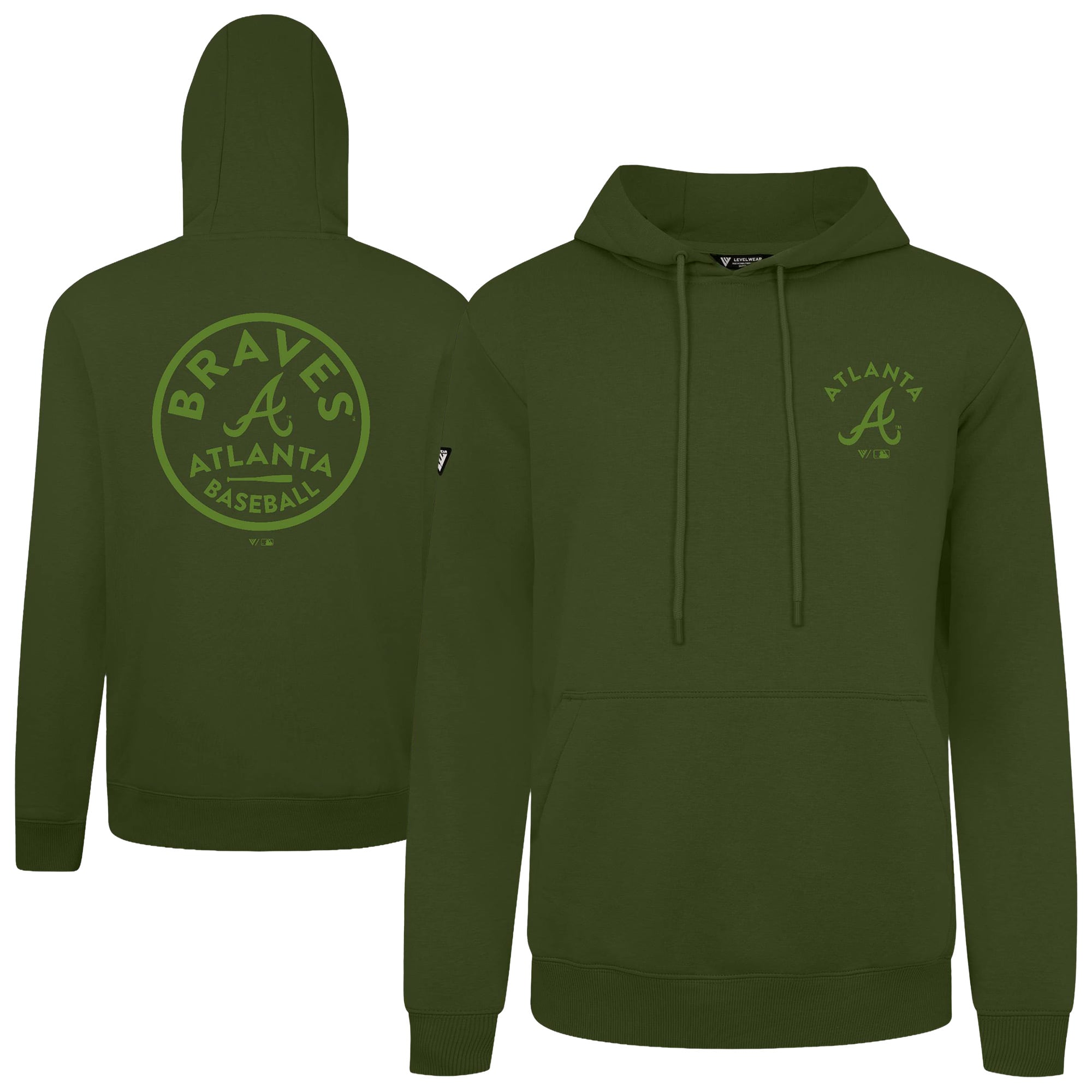 Men's Levelwear Green Atlanta Braves 2026 Armed Forces Day Transit Podium Hoodie
