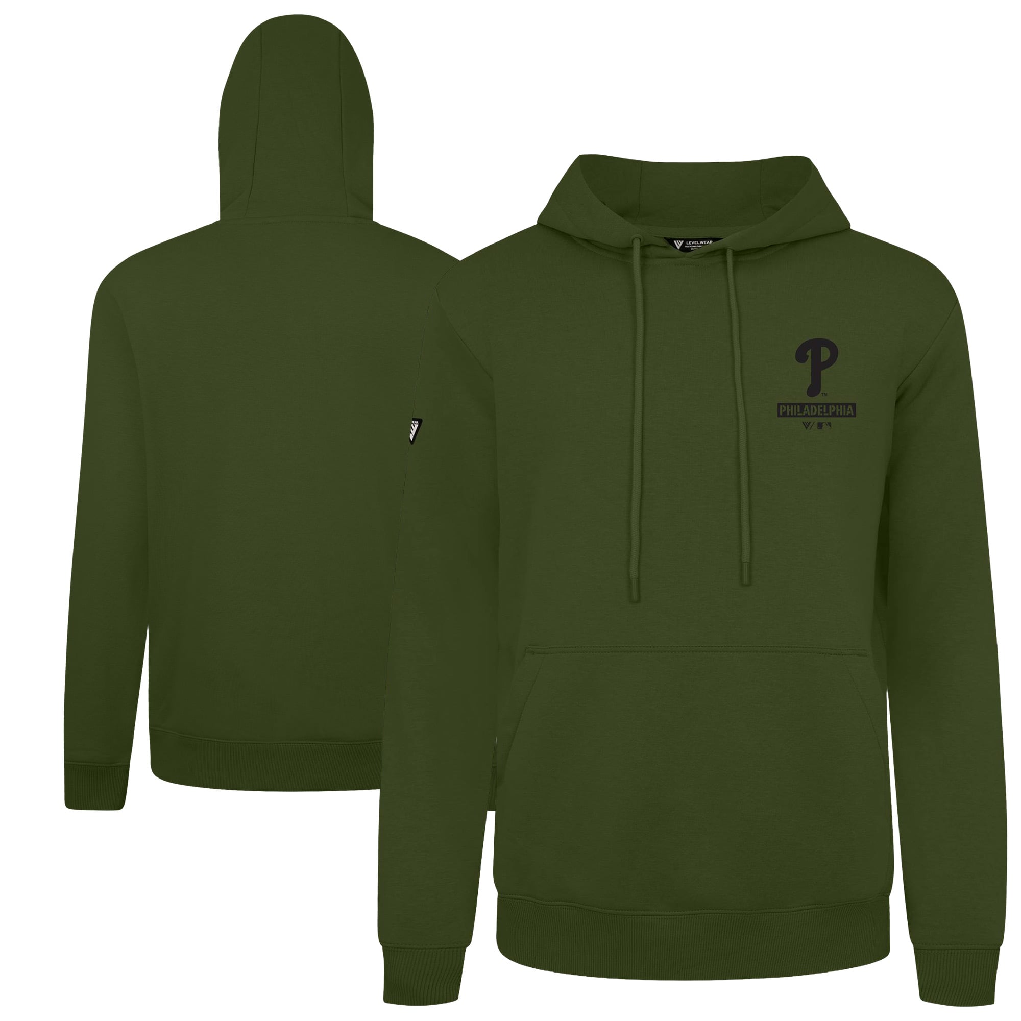 Men's Levelwear Green Philadelphia Phillies 2026 Armed Forces Day Garrison Podium Hoodie