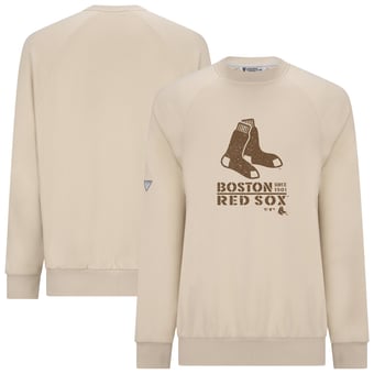 Men's Levelwear Khaki Boston Red Sox 2026 Armed Forces Day Sortie Connect Raglan Sweatshirt