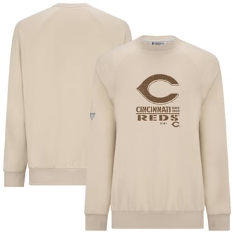 Men's Levelwear Khaki Cincinnati Reds 2026 Armed Forces Day Sortie Connect Raglan Sweatshirt
