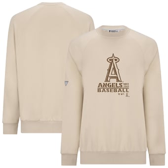 Men's Levelwear Khaki Los Angeles Angels 2026 Armed Forces Day Sortie Connect Raglan Sweatshirt