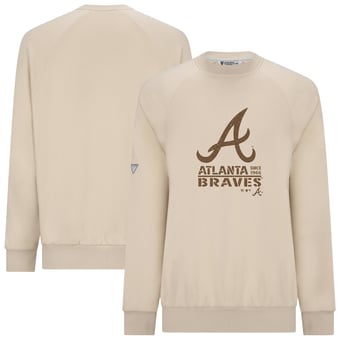 Men's Levelwear Khaki Atlanta Braves 2026 Armed Forces Day Sortie Connect Raglan Sweatshirt
