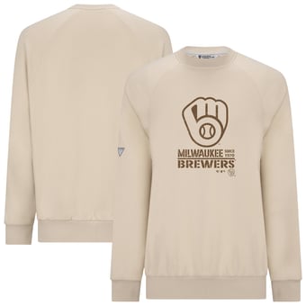 Men's Levelwear Khaki Milwaukee Brewers 2026 Armed Forces Day Sortie Connect Raglan Sweatshirt