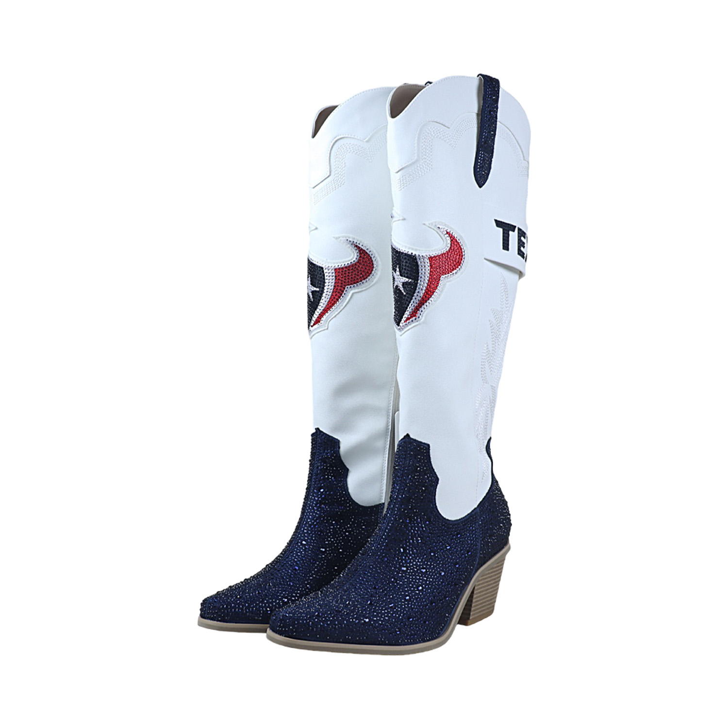 Women's FABGATING by Cuce  White Houston Texans Crystal Cowboy Boots