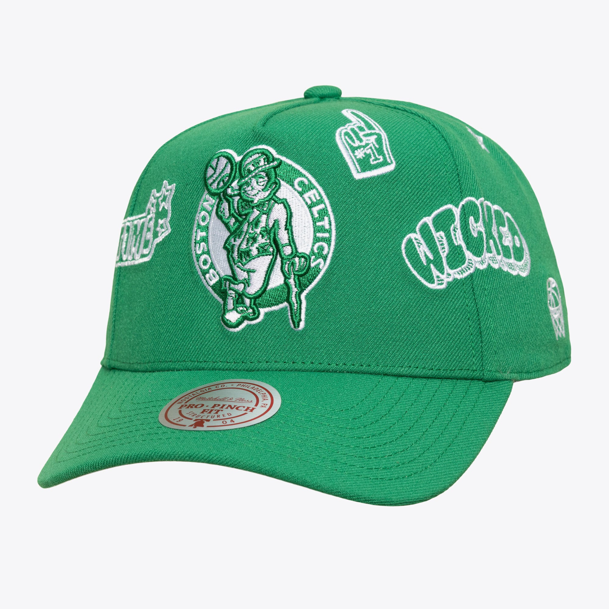 Unisex Mitchell & Ness  Kelly Green Boston Celtics Downtown Doodle Pro Snapback Hat