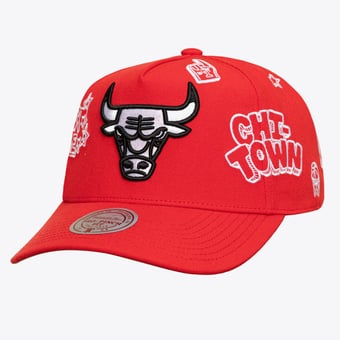 Unisex Mitchell & Ness  Red Chicago Bulls Downtown Doodle Pro Snapback Hat